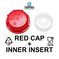 [500 Sets] NEW Red Cap + Inner Insert 25L 20L 10L 25 20 10 Liter Jerry Can Plastic Bottle HDPE Conta