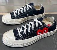 CDG Play x Converse Chuck 70 Plus 圓頭繫帶 低筒帆布鞋 黑紅色