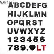 WY 1 x 45mm Matt Black Metal 3D DIY Alphabet Letter Number Emblem Motor Car Emblem Sticker