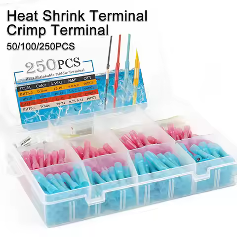 Boxed Waterproof Heat Shrink Butt Wire Connectors Insulated Seal Automobile Wire Cable Crimp Termina