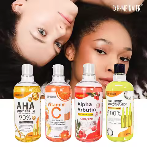 500ML Vitamin C AHA HYALURONIC& NICOTINAMIDE Face Serum Moisturizing Lightening Body Cream