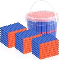 Pokiiulk Refill Darts Bullets Compatible with Nerf Guns N-Strike Elite Series, 300PCS Refill Darts Premium Foam Bullets Pack with Portable Storage Bucket……