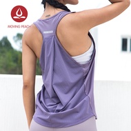 MOVING PEACH Women Loose Yoga Full-length Tank top Sports Running Sleeveless Top EVM