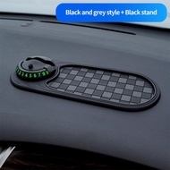 Guugei 2 trong 1 Tấm lót bảng táp lô xe hơi với giá để điện thoại biển số thảm chống trượt 360 ° xoa