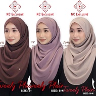NC Exclusive Tweelyso Plain Instant Hijab Chiffon Fabric Size Small Best for Daily Use Lightweight