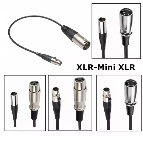Mini XLR 3Pin Male To XLR 3pin Female Cable For Blackmagic Pocket Cinema 4k Camera Audio Line Microp