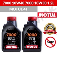 GUARANTEE 100% ORIGINAL MOTUL 4T 7000 10W40 10W50 1.2LITER ENGINE OIL 10W40 10W50 1.2L MINYAK HITAM 