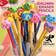 ✅  SG Cute Cartoon HB Pencils Random Kawaii Eraser Head for Kids Children’s Day Birthday School Gifts - ArtFarm