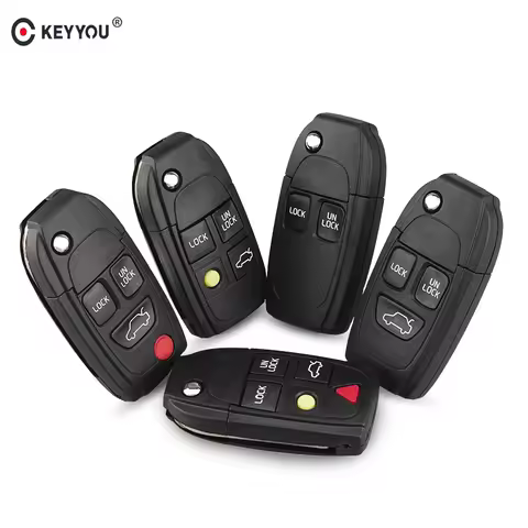 KEYYOU Modified Switchblade Flip Folding Smart Remote Car Key Shell Replacement Fob Case For VOLVO S
