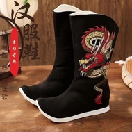 Antique Shoes Heightening Opera Boots Men Chinese Style Opera Thin-Soled Boots Inner Heightening Soa