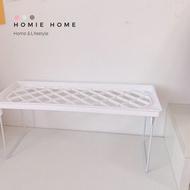 Homie Home ชั้นวางของสีขาว พับเก็บได้ พกพาง่าย มี 2 ขนาด มินิมอล