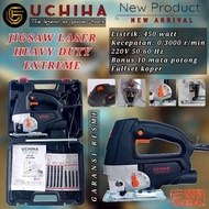 promo! Mesin jigsaw laser 65MM gergaji kayu triplek besi uchiha japan teknologi fulset