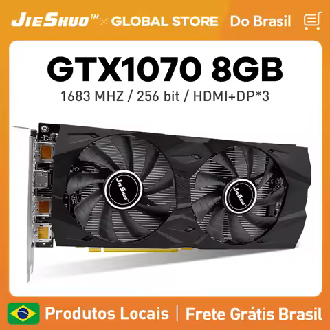 JIESHUO nvidia geforce gtx 1070 8gb 2048sp placa gráfica de vídeo gddr5 256bit gpu para computador d