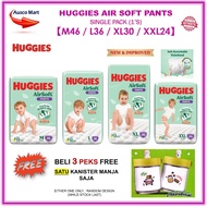 HUGGIES AIR SOFT PANTS 【M46 / L36 / XL30 / XXL24】
