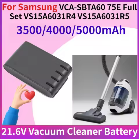 21.6V 5000mAh Vacuum Cleaner Battery for Samsung VCA-SBTA60 75E Full Set VS15A6031R4 VS15A6031R5 Rec