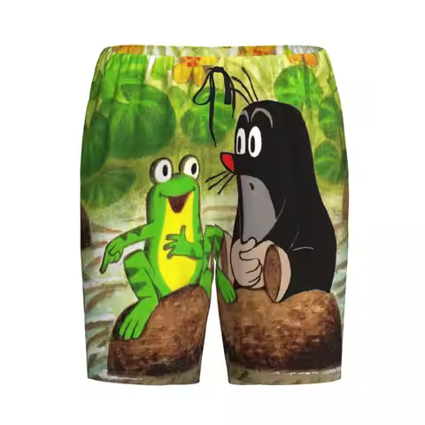 Custom Mole Happy Krtek Shorts Sleeping Pants Men Pajama Pants Lounge Sleep Sleepwear Bottoms
