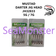 SeaMonster MUSTAD 5PCS DARTER JIG HEAD JH32833 5G / 7G SOFT PLASTIC WORM FISHING LURE HOOK