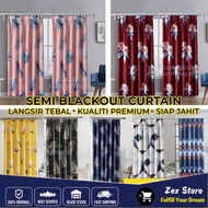 Premium Hook Type Modern Langsir Curtain Semi Blackout Langsir Pintu Door Curtain Langsir Tirai Tingkap Ready Stock
