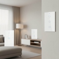 1/2/3/4 Gang Tuya US Standard WiFi Smart Wall Switch RF433 Bluetooth No Neutral Wire Touch Sensor LE