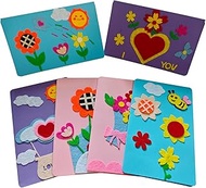 EAJASUCE 6 Pcs Card Making Kits for Kids DIY Handmade Card Making Supplies Art Crafts for Mothers Fa