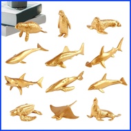 Sea Animals Figures Gold Sea Animal Model Decor Desktop Sea Animals Toys Sea Animal Model Toys Reali