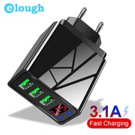 elough 5V 3.1A ดิจิตอลจอแสดงผลเครื่องชาร์จ USB สำหรับ I ที่ชาร์จแบตเตอรี่โทรศัพท์3ยูเอสบีชาร์จไวโทรศัพท์ผนังที่ชาร์จแบตเตอรี่โทรศัพท์สำหรับ Apple 11/7 / Huawei / Xiaomi / Oppo / Vivo/Samsung/Nova Note Series/ASUS ฯลฯ