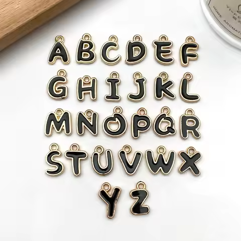 26pcs Enamel Alphabet Charm Set (4 Colors) - DIY Jewelry Making Supplies to Spell Names & Special Wo