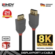LINDY DP 1.4 8K 60Hz 4K 144Hz HDR, Anthra DisplayPort Cable