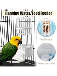 1只自動鳥水食物分配器,鸚鵡籠用水器飼料機,鳥籠自動餵食器,鳥食水碗