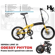 [Dijual] Sepeda lipat ODESSY 20" PHYTON Operan Shimano 7 speed rem