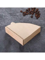 100入組咖啡濾紙美式咖啡機扇形濾紙白色樺木漿咖啡濾紙v60濾網