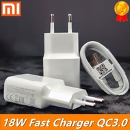 xiaomi fast charger 18W USB QC3.0 charger Type C Micro USB cable For xiaomi Redmi note 7 8 se 9s MI 6 mi 3 4 5 redmi