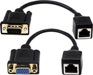 zdyCGTime RJ45 to VGA Cable, VGA 15-Pin Port Female&Male to RJ45 Female Cat5/6 Ethernet LAN Console