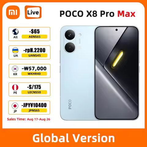 POCO X8 Pro Max 256GB 512GB Cellphone 6.83" 1.5K 120Hz Display Dimensity 9500s NFC 8500mAh 100W Hype