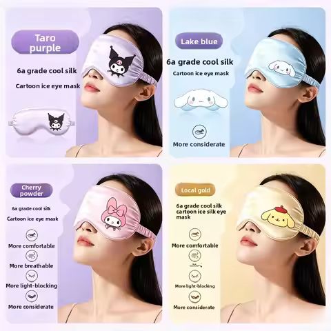 Cinnamoroll Cooling Sleep Mask Breathable Ice Silk Blindfold with Adjustable Strap Cute Anime Eye Co