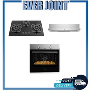 Electrolux Package EGT7836CKPC 3-BURNER GLASS GAS HOB + ECP9541 PULL-OUT EXTRACTOR HOOD + KOHLH00XA 68L BUILT-IN OVEN