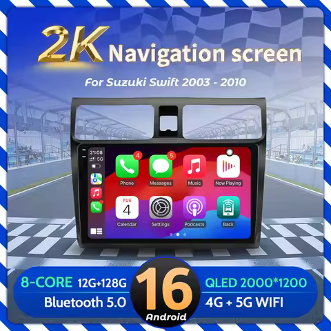 10“Car Radio Android 16 For Suzuki Swift 2003-2010 BT Carplay Multimedia Navigation Head Unit 2K QLE