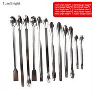 [TurnBright] 12Pcs Stainless Steel Lab Spoon Spatula Laboratory Sampling Spoon Mixing Spatula [MY]