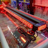 ไฟ LED แดง-แดง ไฟไซเรน ไฟฉุกเฉิน (NEW 2020) ไฟฉุกเฉิน ไฟกู้ภัย ไฟซเรนติดหลังคา 97cm 6ท่อน 4หน้า มีข้าง 3W 12v เต็มสว่างตาแตก พร้อมขาแม่เหล็ก