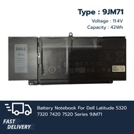 (ส่งฟรี ประกัน 1 ปี) แบตเตอรี่ โน๊ตบุ๊ค Compatible with Dell 9JM71 Dell Latitude 5320 7320 7420 7520