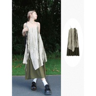 7.16-17.11-3New Chinese retro tie-dye suspender dress 2025 spring vacation travel small long skirt f