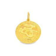 Top Cash Jewellery 916 Gold Big Round Dragon Pendant
