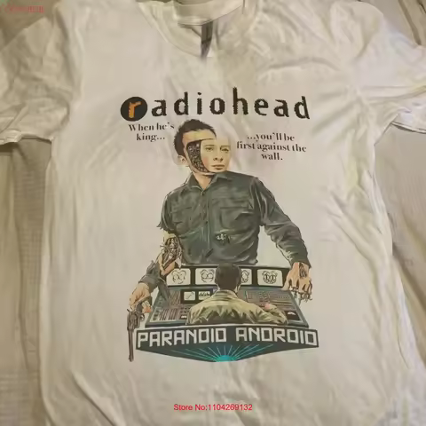 Vintage style radiohead paranoid android rock concert short sleeve shirt KV32506 vintage Washed Brea