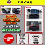 (CONVERT) Toyota Vellfire ANH20 2008-2014 Convert To AH40 Alphard Bodykit Bumper Fender Bonnet Panel