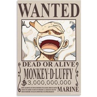 NANXIANG One Piece Wanted Luffy Wall Art Picture Painting Poster Canvas Print Poster Artwork Room De