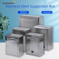 AOPHEKM Mailbox, Waterproof Stainless Steel Letter Box,  3 Sizes with Locks Ballot Box Outdoor