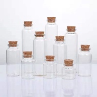 10 Piece 60ml 90ml 120ml 200ml Cork Glass Bottle Stopper Spicy Storage Jar Bottle Containers Glass