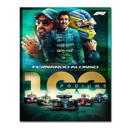 Fernando Alonso  Podiums F Poster  Racing Figure Canvas Art for Living Room