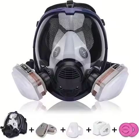 Chemical Gas Mask 6800 Dust Respirator Anti-Fog Full Face Mask Filter For Industrial Acid Gas, Weldi
