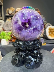 RARE and limited whole crystal without any stone amethyst High quality 💯紫晶 🔮天然紫晶开口笑路路通 大颗纯水晶球体6.8kg 